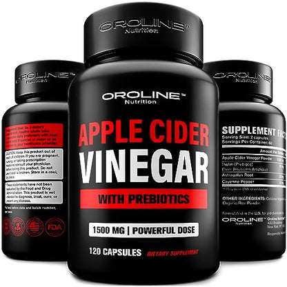 Apple Cider Vinegar Pills with Prebiotic, 2 Month Supply - Apple Cider Vinegar Capsules