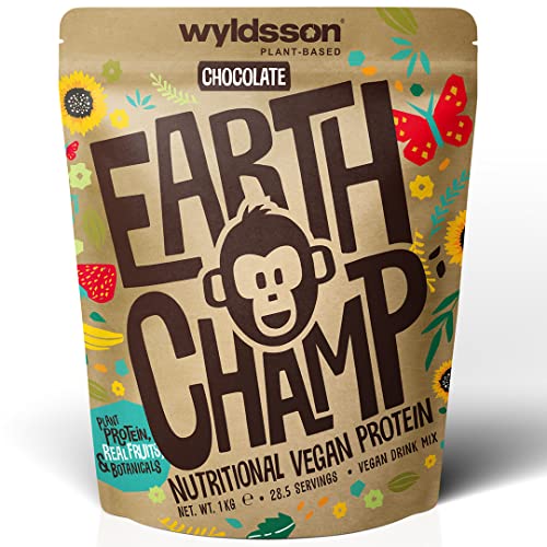 Vegan Protein Powders (1kg) - 28 Servings - EarthChamp by Wyldsson - Plant Based Chocolate