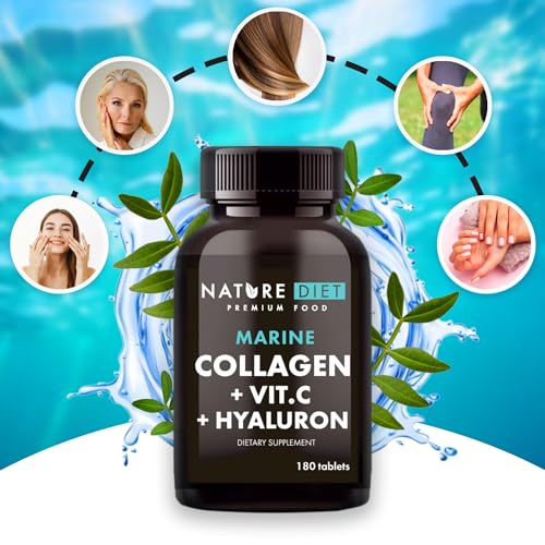 Nature Diet - Marine Collagen with Hyaluronic Acid and Vitamin C, 180 tablets, 500 mg , Peptan F , Fish Collagen