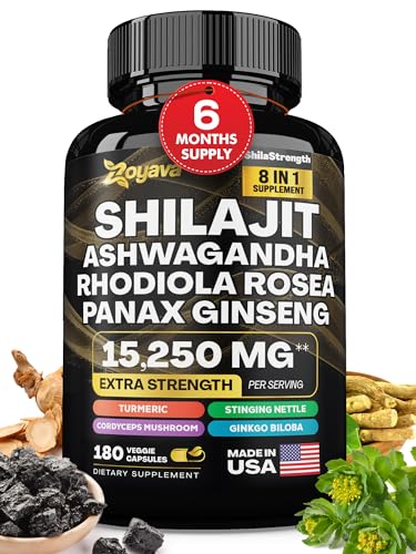 Zoyava Shilajit 9000MG Radiant Health Blend Ashwagandha 2000MG Rhodiola Rosea 