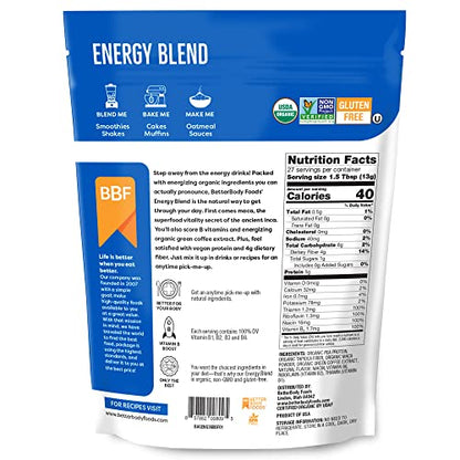 BetterBody Foods Organic Energy Blend, Plant-Based Natural Energy, Gluten-free, Non-GMO