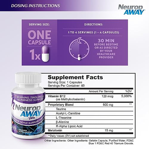 NeuropAWAY Nerve Support PM | 60 Capsules