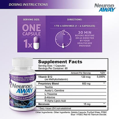 NeuropAWAY Nerve Support PM | 60 Capsules