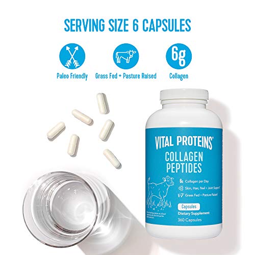 Vital Proteins Collagen Pills Supplement (Type I, III), 360 Collagen Capsules, 3300mg