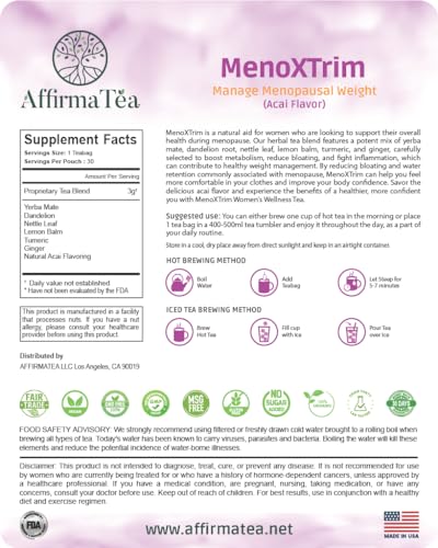 AffirmaTea’s MenoXTrim MAX ACAI Flavor | Menopause Weight & Metabolism Management