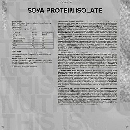 Bulk Soya Protein Isolate Powder, Vegan Protein Shake, Chocolate, 1 kg