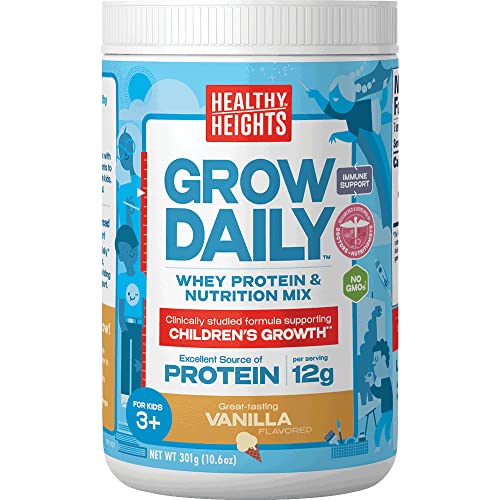 Grow Daily 3+ Shake Mix 7-serving Canister by Healthy Heights - Protein Powder (Vanilla)