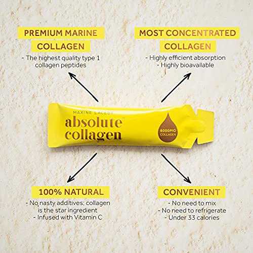 Absolute Collagen Marine Liquid Collagen Supplement for Women - 8000mg Collagen in Each Sachet