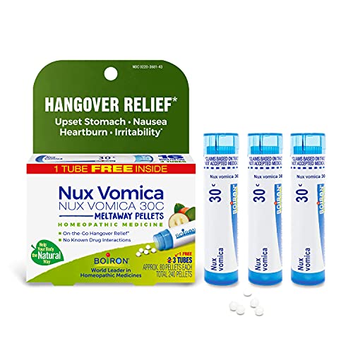 Boiron Nux Vomica 30C Homeopathic Medicine for Hangover Relief, Upset Stomach, Nausea