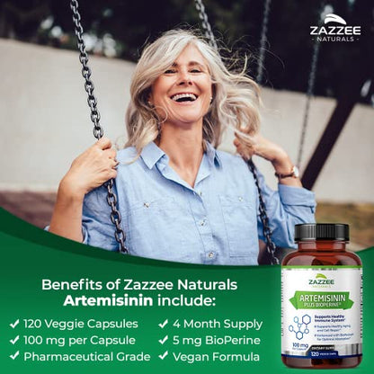 Zazzee High Absorption Artemisinin, 100 mg per Capsule, 120 Vegan Capsules, with 5 mg