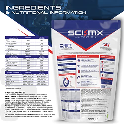 SCI-MX Diet Protein, High Protein, Low Sugar, Low Fat Lean Protein Formula Powder with Added CLA