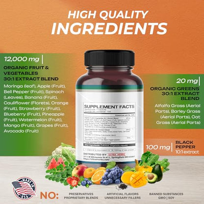 Superfood Greens 18 IN 1 - 18,100mg with Fruits & Vegetables & Herbs -Moringa, Alfalfa