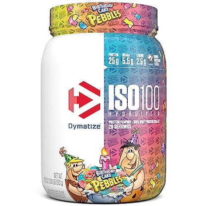 Dymatize ISO 100 Whey Protein Powder with 25g of Hydrolyzed 100% Whey Isolate