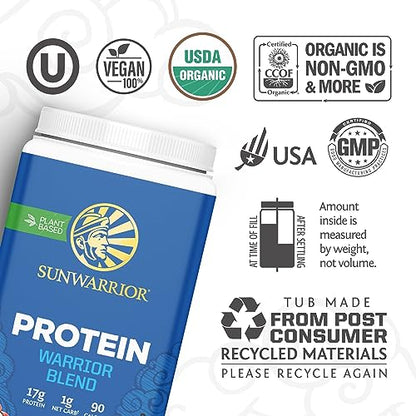 Sunwarrior Vegan Protein Powder Organic Plant-Based Protein | BCAA Amino Acids Hemp