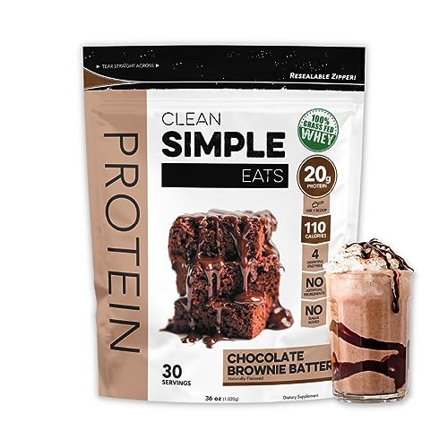 Clean Simple Eats Chocolate Brownie Batter Whey Protein Powder, Natural Sweetened