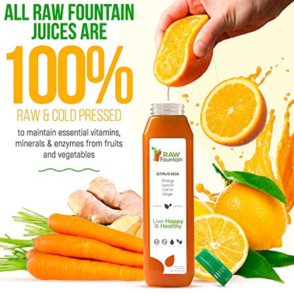 Raw Fountain 7 Day Green Juice Cleanse, All Natural Raw, Vegan Detox, Cold Pressed