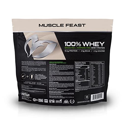 Muscle Feast 100% Grass-Fed Whey Protein, Pastured Raised Hormone Free All Natural