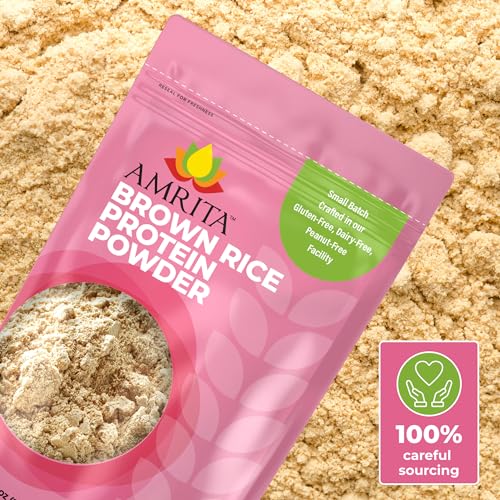 Amrita Brown Rice Protein Powder - Unflavored Vegan Protein Powder - Non-GMO, Gluten