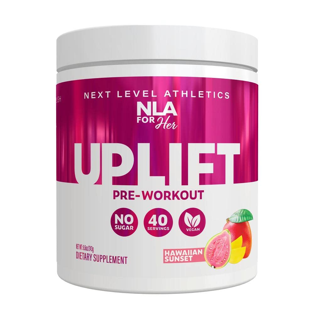 Uplift Pre-Workout for Women (30 Servings) -Hawaiian Sunset -Provides Clean/Sustained 