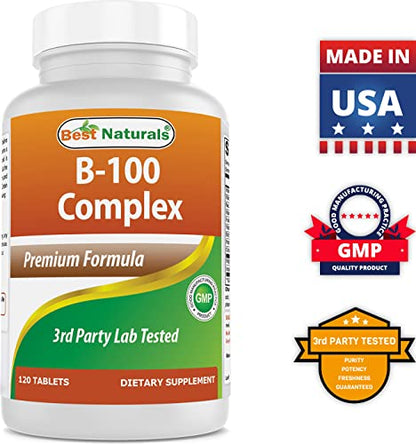 Best Naturals B-100 Complex for adults, 120 Tablets