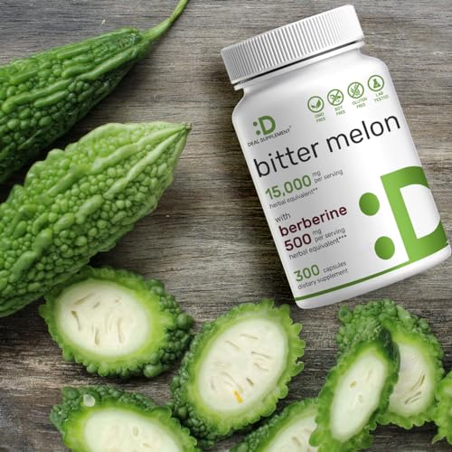 Bitter Melon with Berberine Supplement 15,000mg Per Serving, 300 Capsules | 15:1 Wild