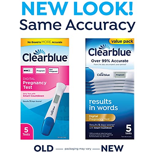 Clearblue Digital Pregnancy Test with Smart Countdown, Multi, 5 count