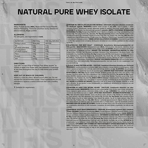 Bulk Natural Pure Whey Protein Isolate, No Artificial Sweetners, Chocolate, 500 g, Packaging May Vary