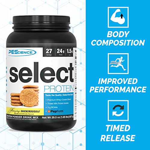 PEScience Select Low Carb Protein Powder, Snickerdoodle, 27 Serving, Keto Friendly