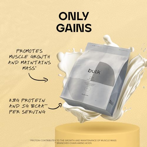 Bulk Pure Whey Protein Powder Shake, Vanilla, 1 kg, Packaging May Vary