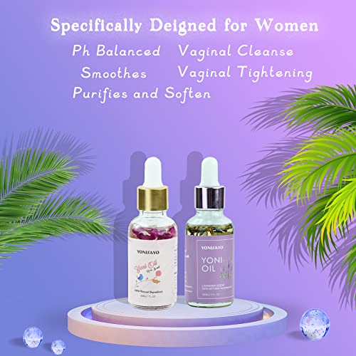 2 Packs Yoni Oil for Women, All Natural Feminine Oil Intimate Deodorant for Women, Remove Odor, Ph Balanced