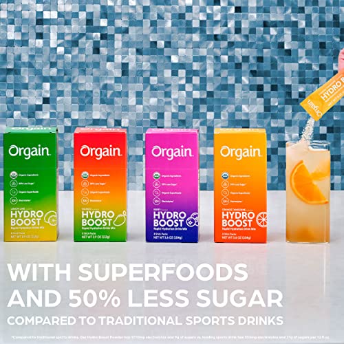 Orgain Organic Hydration Packets, Electrolytes Powder - Orange Tangerine