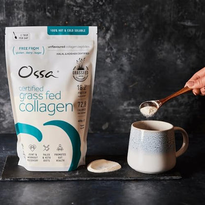 Ossa Certified Grassfed Collagen Peptides Powder-Supplement for Joint, Gut, Hair, Skin & Nails