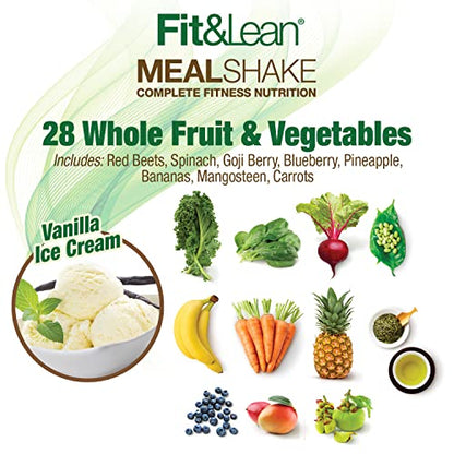 Fit & Lean Meal Shake, Fat Burning Meal Replacement, Protein, Fiber, Probiotics, Vanilla