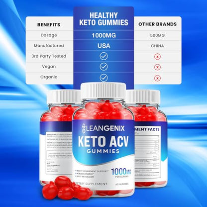 (2 Pack) LeanGenix Keto ACV Gummies - Official - Keto Lean Genix ACV Advanced Formula