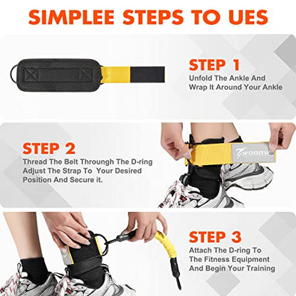 Ankle Resistance Bands with Cuffs, Ankle Bands for Working Out, Glutes Workout