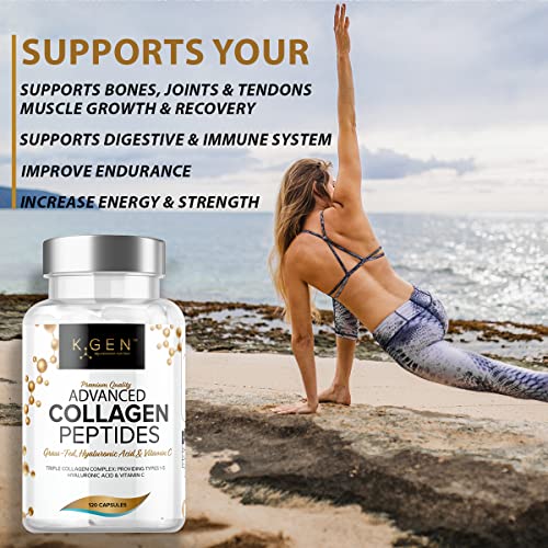 Pure Collagen Supplements Capsules Grass Fed Advanced Multi Collagen Peptides