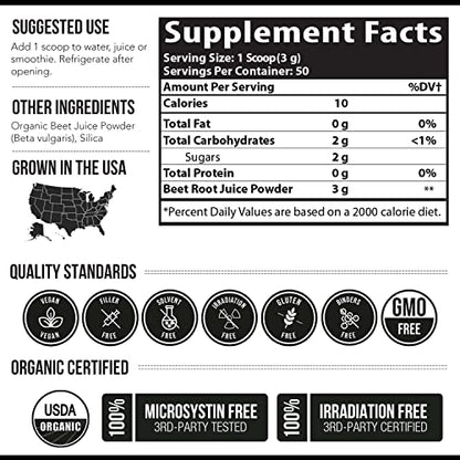 BioBeet Max Strength Beet Root Juice Powder – 20:1 Concentrate, Each Serving Derived