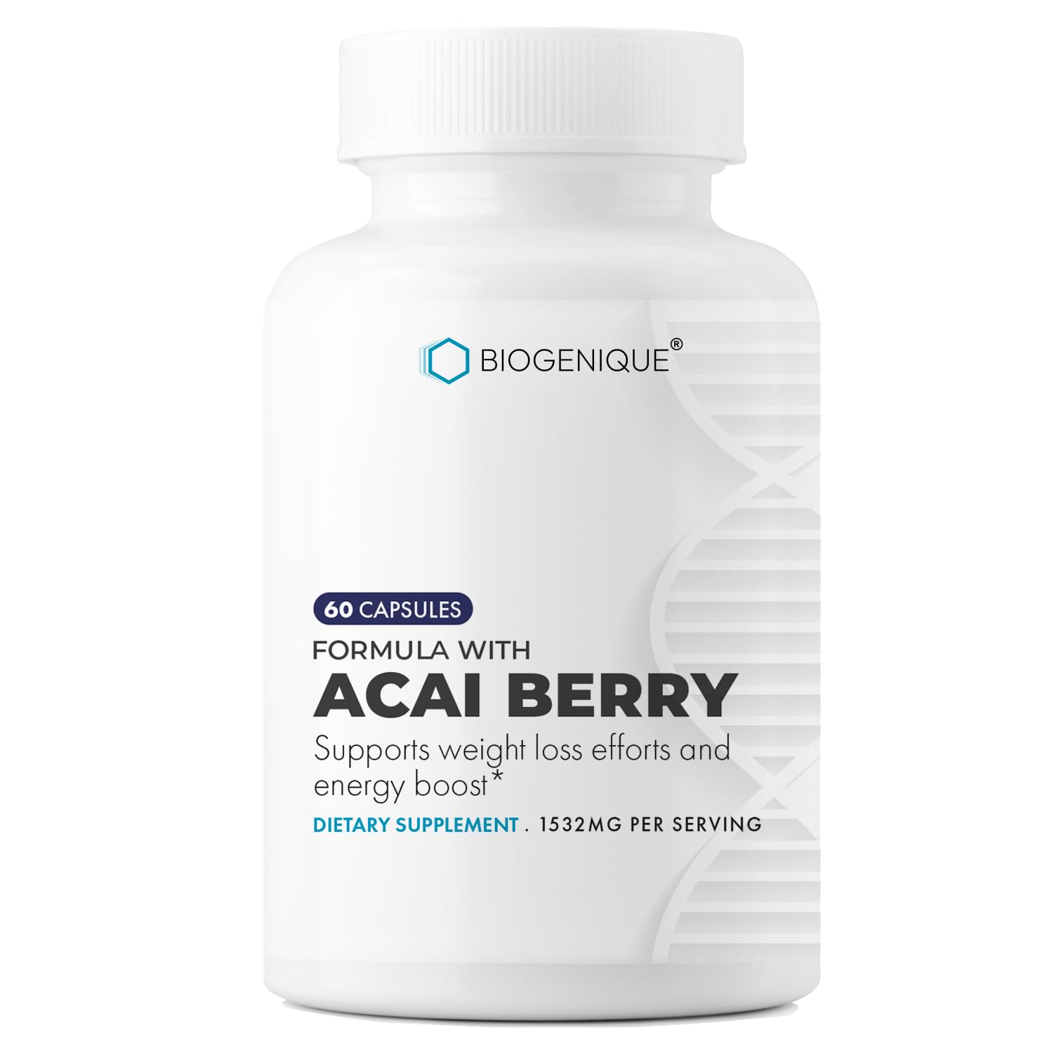 Biogenique Acai Berry Extract & Psyllium Powder, Energy Boost, Free Radical Scavenger 