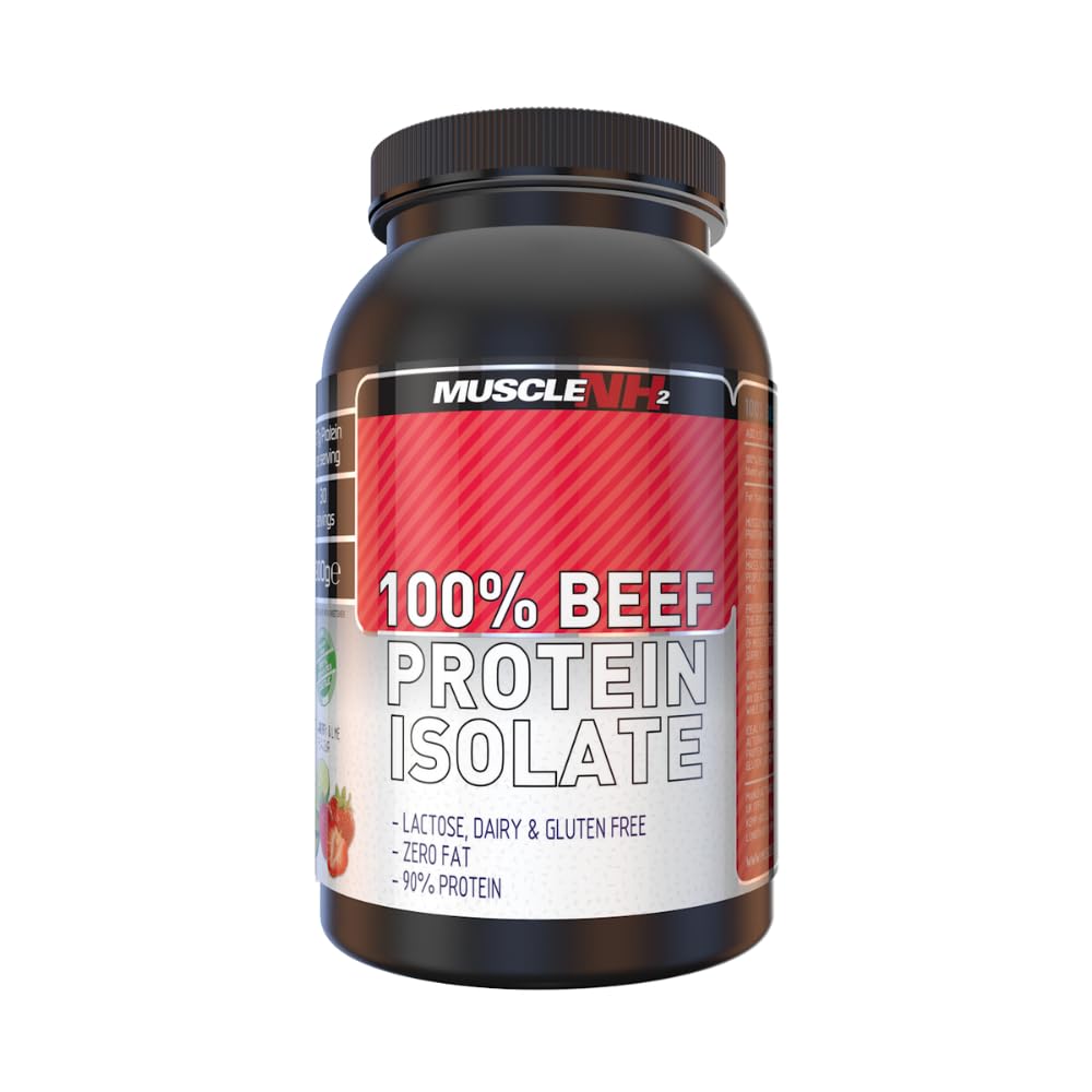 MuscleNH2 Beef Protein Isolate Powder 90%, High Protein, Low Fat, Dairy Free, Gluten Free, Soy Free