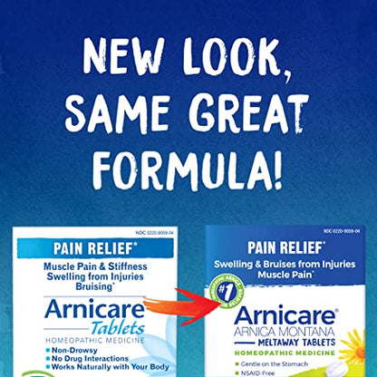 Boiron Arnicare Tablets for Pain Relief from Muscle Pain, Joint Soreness, Swelling from Injury or Bruises