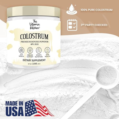 Bovine Colostrum Powder Supplement (40% IgG + No Fillers) Supports Gut