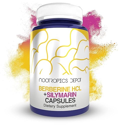 Nootropics Depot Berberine HCL + Silymarin Capsules | 500mg + 90mg | 180 Count 