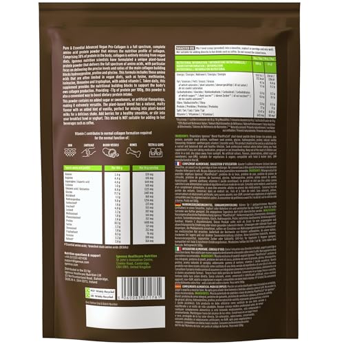 Vegan Collagen Powder, Natural Vanilla Flavour, Plant-Based Peptide Protein Supplement