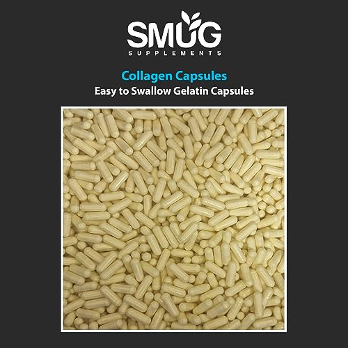 SMUG Supplements Collagen Capsules - 60 High Strength 400mg Pills - Promotes Healthy Skin