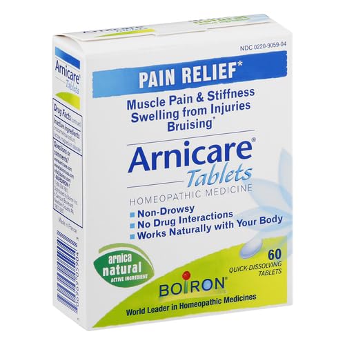 Boiron Arnicare Tablets for Pain Relief from Muscle Pain, Joint Soreness, Swelling from Injury or Bruises