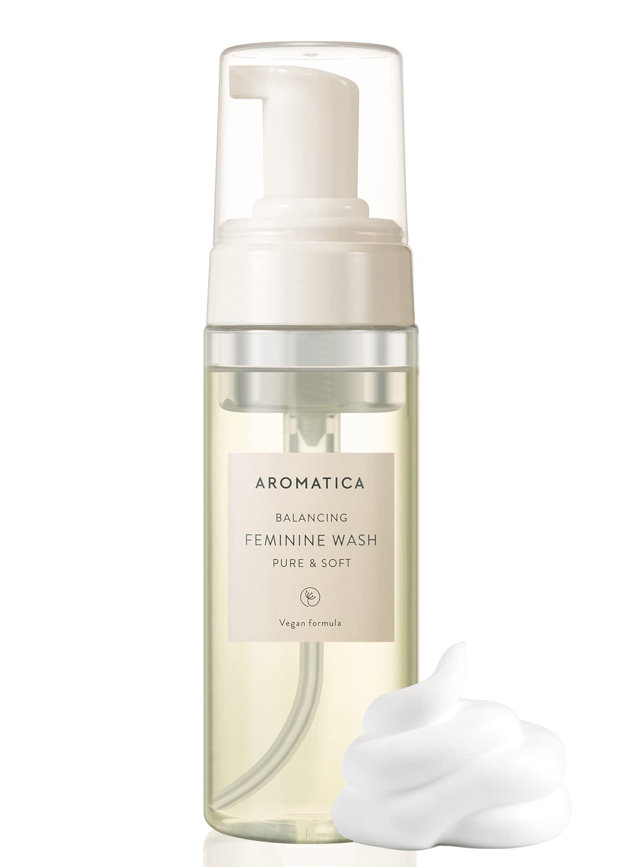 AROMATICA Pure and Soft Feminine Foaming Wash | Vegan, pH-Balanced, Natural Ingredients