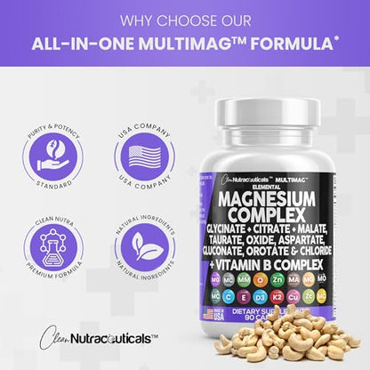 Magnesium Complex 2285mg with Glycinate Citrate Malate Oxide Taurate