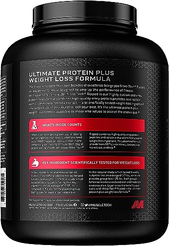 MuscleTech Nitro-Tech Ripped | Lean Whey Protein Powder/ Isolate | Weight Loss Protein Powder for Women & Men | Vanilla, 4 lbs (42 Servings)