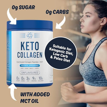 Applied Nutrition Keto Protein Powder, Hydrolysed Collagen Peptides + MCT Healthy Fats & Skin, Ketogenic & Paleo Diet