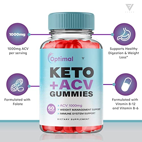 (2 Pack) Optimal Keto ACV Gummies Advanced Weight Loss Plus, Optimal Keto+ACV